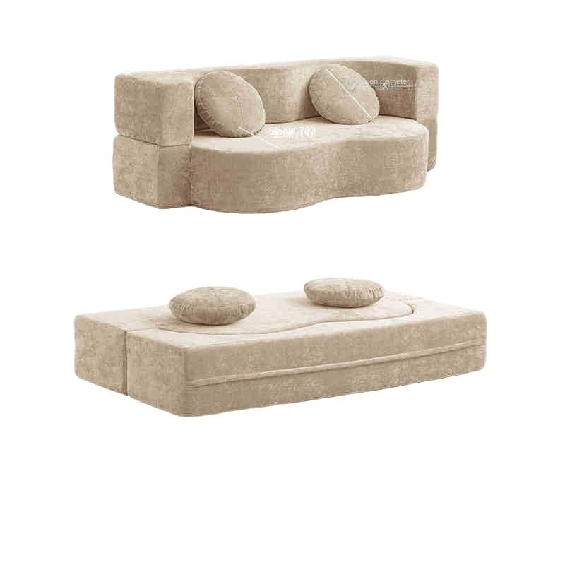 2025 Vacuum-Compressed Foldable Sofa Bed – Retro Fabric Couch for Small Spaces