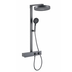 VLEEE Wall-Mounted Shower Faucet Set, 3-Function Handheld Shower with Brass Mixer Faucet, Hot & Cold Water & Storage Shelf