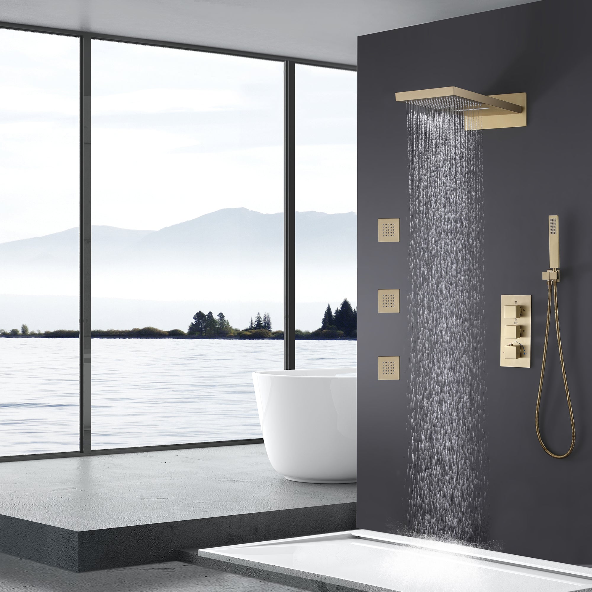 XYlivingstore Hidden Luxury Shower System with Built-in Valve – Elegant and Functional Design