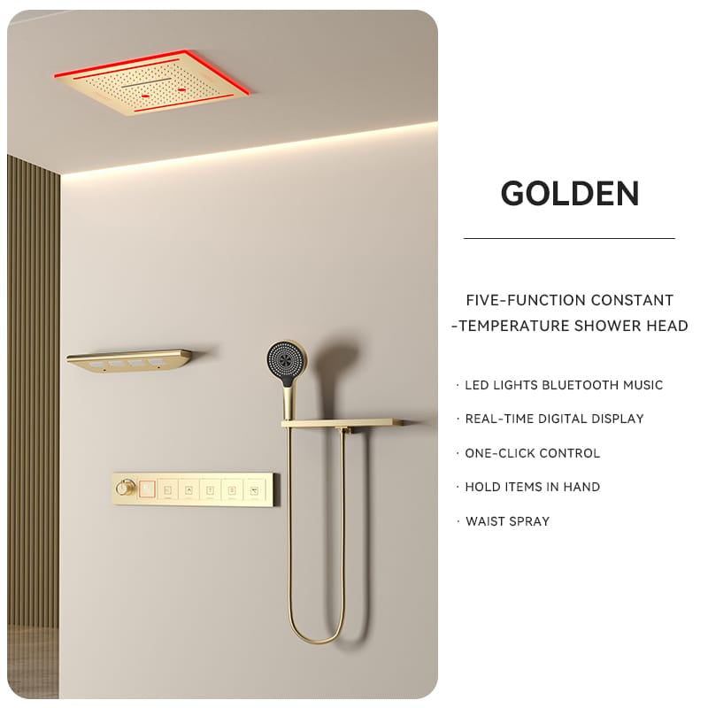 XYlivingstore 2025 Single-person version New Hidden shower system: Ultimate experience of ambient lighting and music