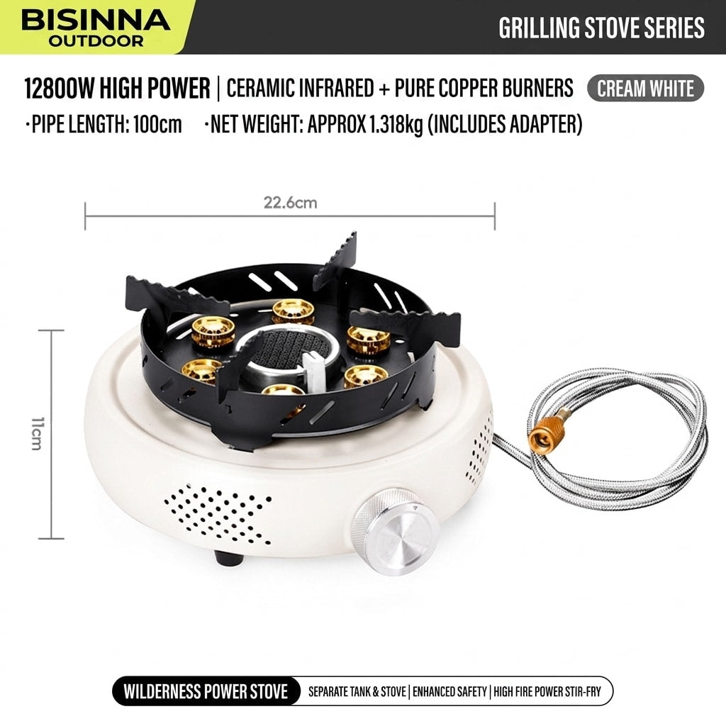 Portable Split Camping Gas Stove, High-Heat Butane Cooker for Outdoor Cooking, Tea Brewing & Camping
