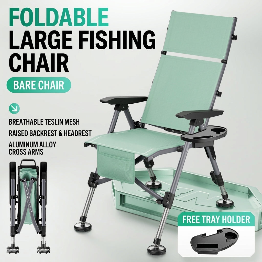 Low Back Adjustable Reclining Fishing Chair Foldable Outdoor Camping Chair for Bank Fishing