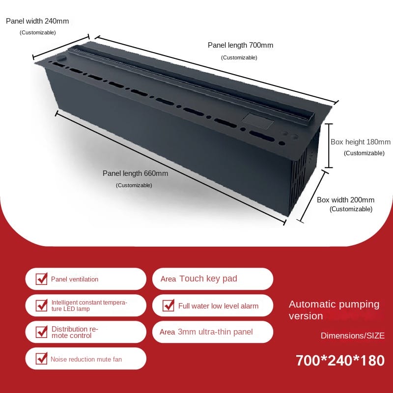 Modern 3D Steam Fireplace Insert – Decorative Atomized Electric Humidifier for Home & Wall-Mounted Interiors