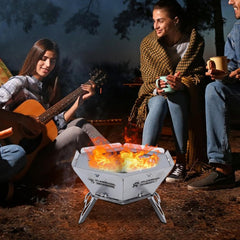 Charcoal Grill, Outdoor Fireplace, Hexagonal Campfire Wood Stove |Outdoor Fire Pit, Campfire Grill, Portable Camping Stove, Camping Camp Fire Grill, Charcoal Grill