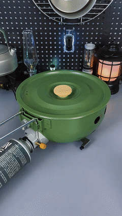 Portable Cassette Camping Stove with All-in-One Cooking Pot