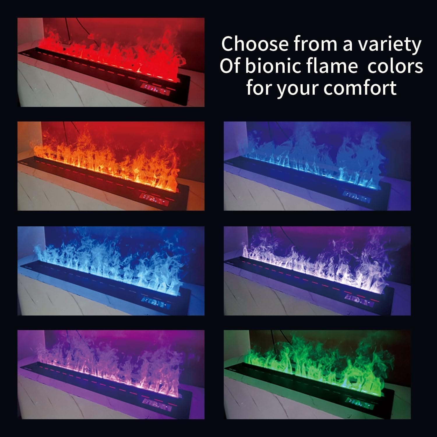 Modern 3D Steam Fireplace Insert – Decorative Atomized Electric Humidifier for Home & Wall-Mounted Interiors