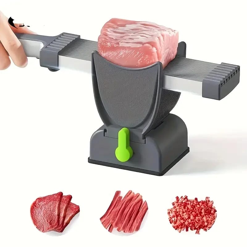 Manual Meat Slicer & Knife Sharpener Set – Stainless Steel, Perfect for Beef, Pork, Lamb – Ideal for Home Cooking & BBQ, Black