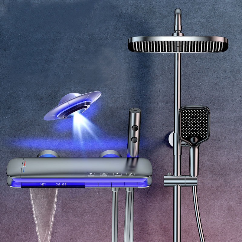 XYlivingstore Thermostatic Shower System | LED Lighting for Modern Bathrooms