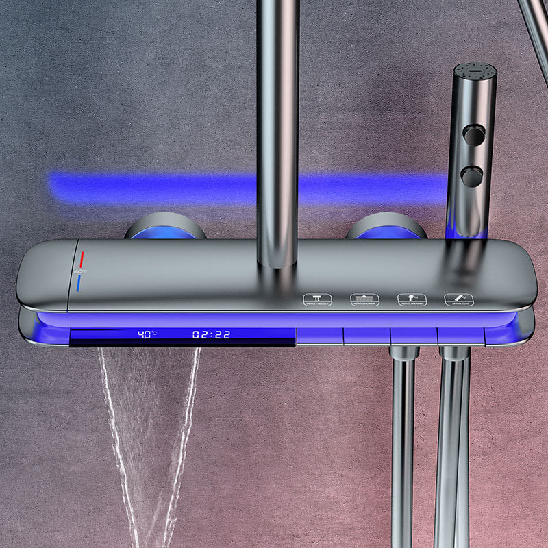 XYlivingstore Thermostatic Shower System | LED Lighting for Modern Bathrooms