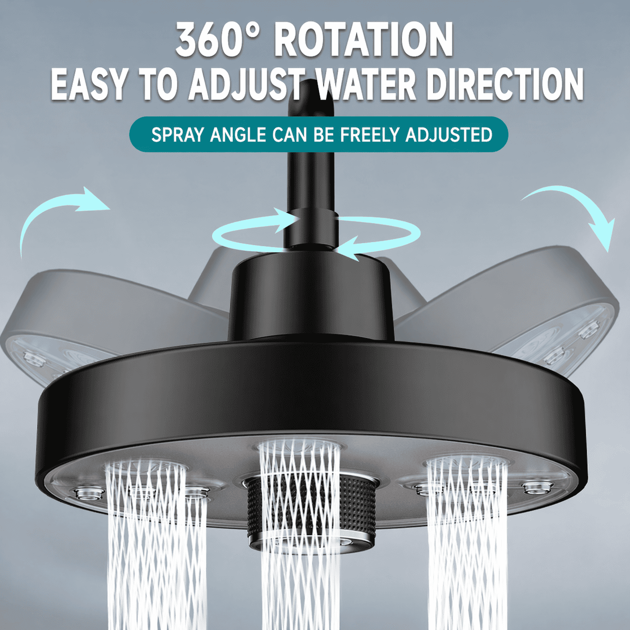 Luxury Slim Rain Shower System with 5 Spray Modes and High Pressure Flow