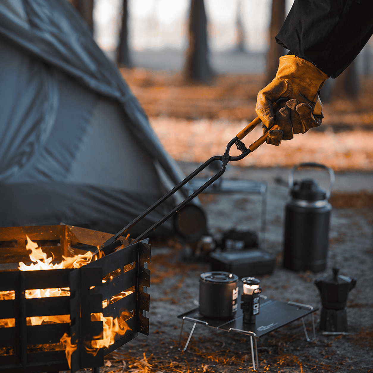 Heavy Duty Fire Pit Tongs for BBQ, Charcoal & Outdoor Campfires