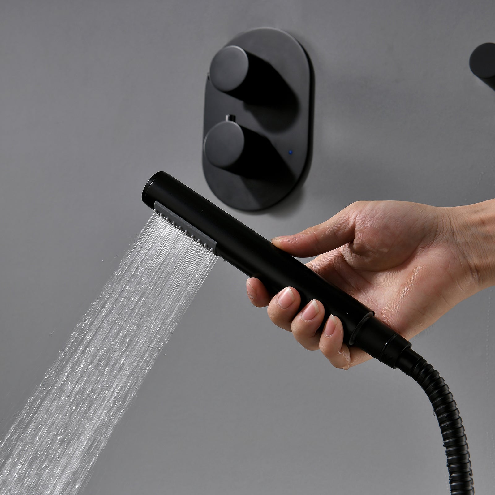 XYlivingstore Thermostatic Rainfall Shower System with Handheld Shower and Built-In Rough-in Valve
