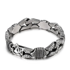 Vleee Kalen Vintage Style 14mm Men's Totem Wristband: Crafted in 316L Stainless Steel Bracelet.