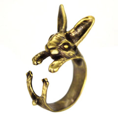 Vleee Cute Rabbit Ring: Adjustable Hippie Chic Antique Bronze, Perfect Animal Bunny Jewelry for Pet Lovers - Best Gift.