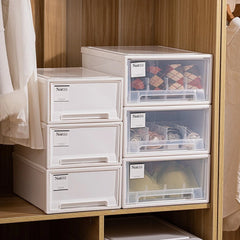 Stackable Quilt Storage Drawer Transparent Wardrobe Organizer Household Closet Storage Box Home Plastic Desktop Sundries Boxes