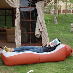 Portable Inflatable Lounger Sofa for Camping, Beach, Hiking & Outdoor Use – Quick Auto Air Mattress, Waterproof Anti-Tilt Air Couch for Travel & Picnic