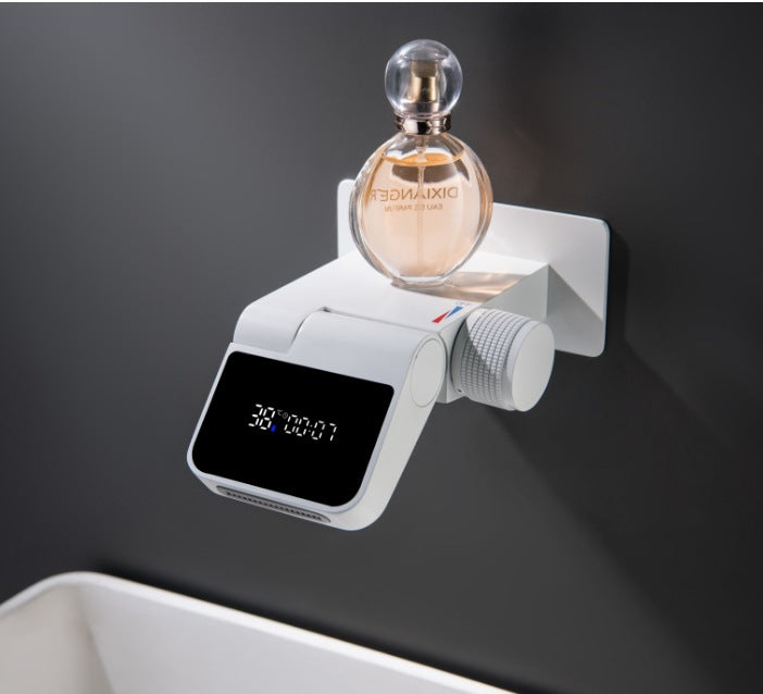 New Concealed Wall-Mounted Waterfall Faucet – Full Copper, Digital Display & Swivel Spout