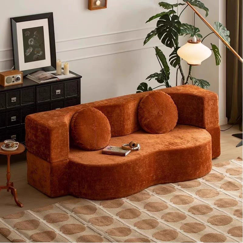2025 Vacuum-Compressed Foldable Sofa Bed – Retro Fabric Couch for Small Spaces