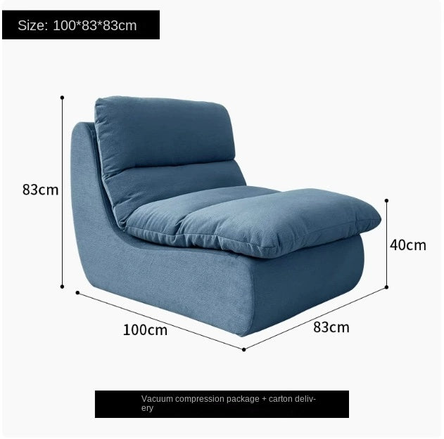 Vacuum-Compressed Lazy Sofa Chair – Washable Feather Cushion Seat for Small Living Spaces