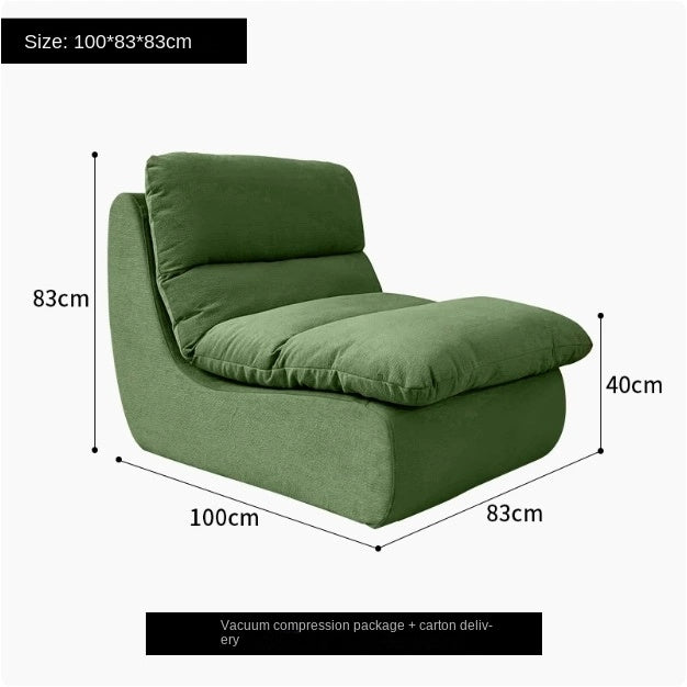 Vacuum-Compressed Lazy Sofa Chair – Washable Feather Cushion Seat for Small Living Spaces