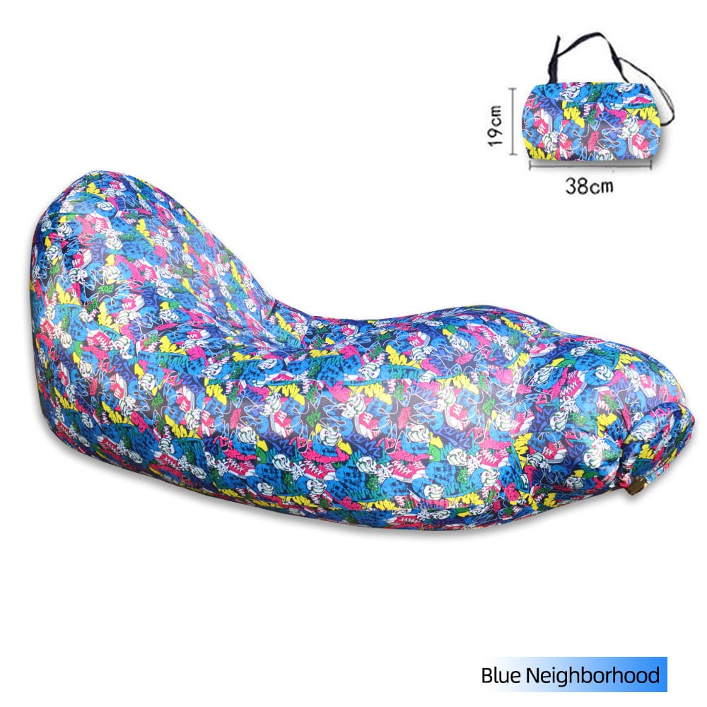 Portable Inflatable Outdoor Sofa – Quick Inflate, Foldable Air Mattress with Storage Bag for Camping, Festivals, Beach & Backyard Lounging