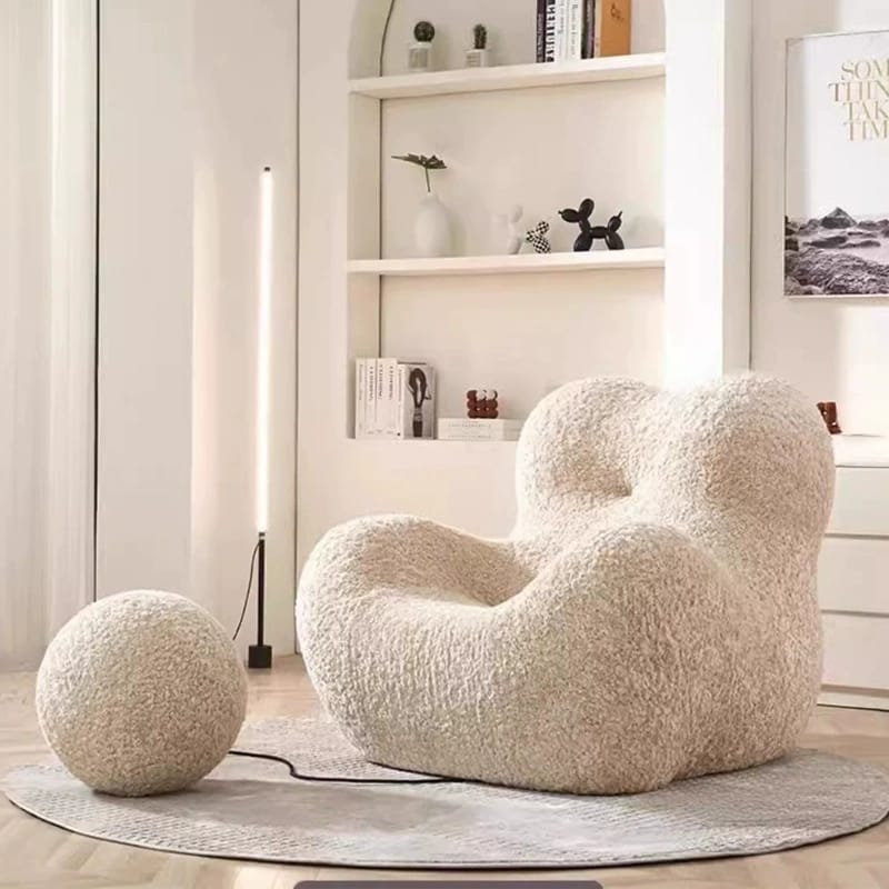 Nordic Luxury Hug Chair for Mom – Cozy Compressed Single Sofa for Living Room, Balcony & Lounge