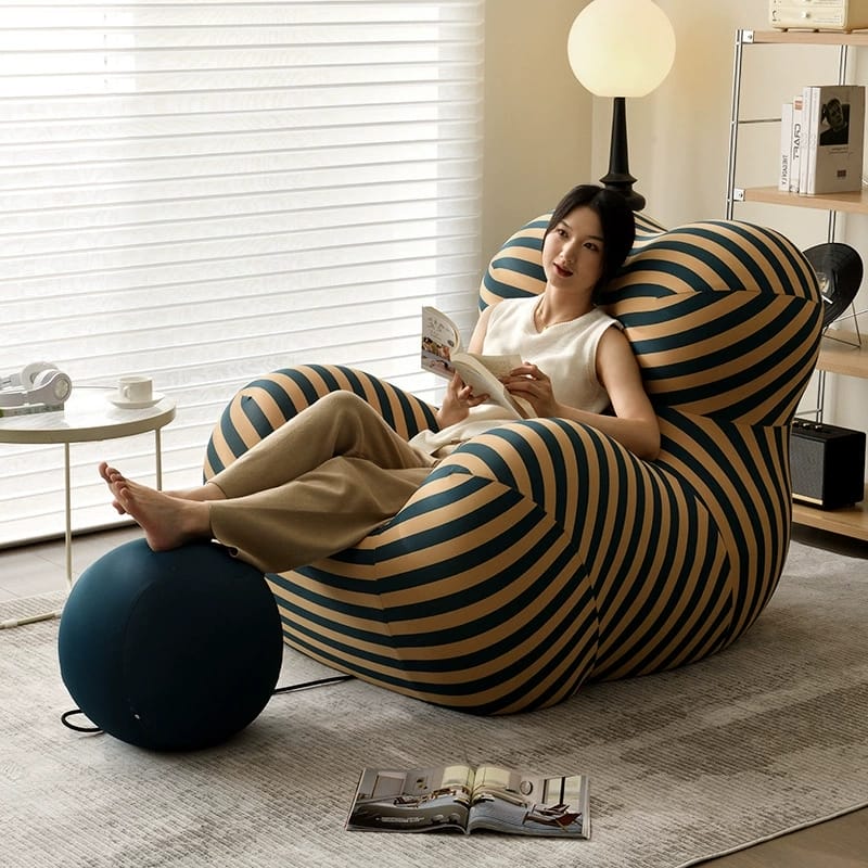 Nordic Luxury Hug Chair for Mom – Cozy Compressed Single Sofa for Living Room, Balcony & Lounge