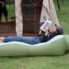 Portable Inflatable Lounger Sofa for Camping, Beach, Hiking & Outdoor Use – Quick Auto Air Mattress, Waterproof Anti-Tilt Air Couch for Travel & Picnic