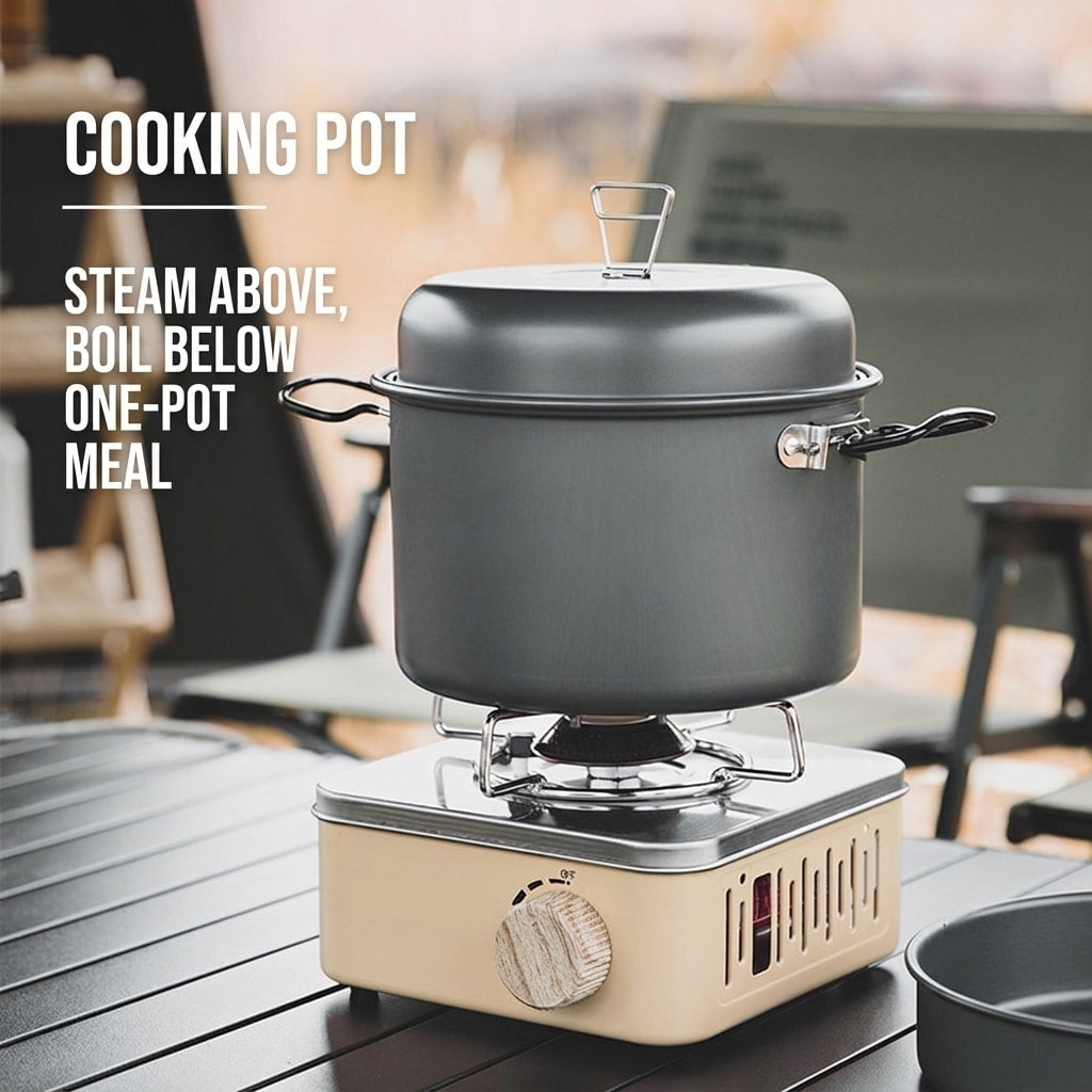 VLEEE Portable Butane Camping Gas Stove, Aluminum Alloy Outdoor Cooker for Camping & Travel