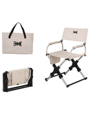 Portable Aluminum Alloy Folding Camping Chair Director's Chair with Backrest for Camping, Fishing, RV & Outdoor Travel
