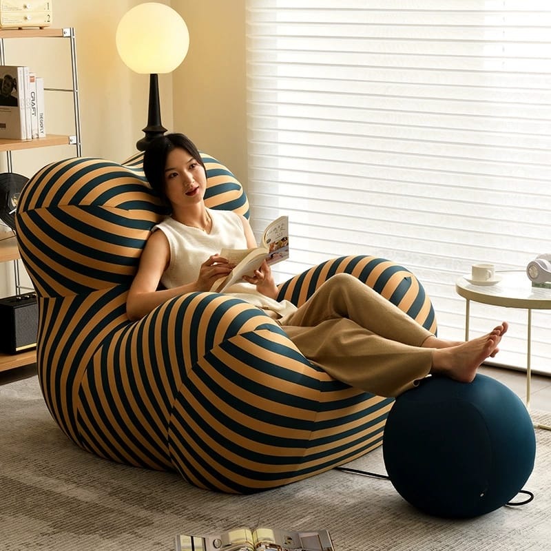 Nordic Luxury Hug Chair for Mom – Cozy Compressed Single Sofa for Living Room, Balcony & Lounge