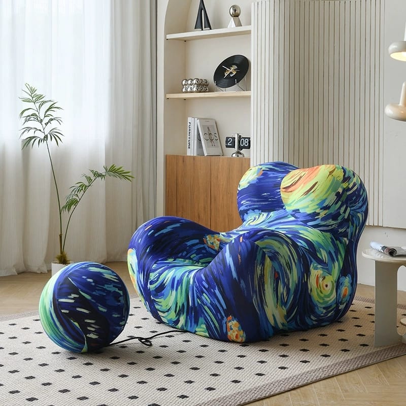 Nordic Luxury Hug Chair for Mom – Cozy Compressed Single Sofa for Living Room, Balcony & Lounge