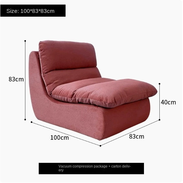 Vacuum-Compressed Lazy Sofa Chair – Washable Feather Cushion Seat for Small Living Spaces