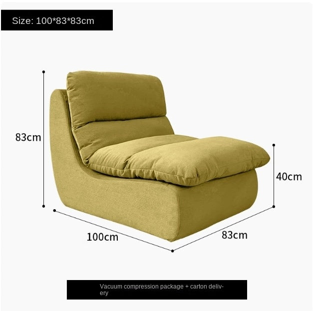 Vacuum-Compressed Lazy Sofa Chair – Washable Feather Cushion Seat for Small Living Spaces