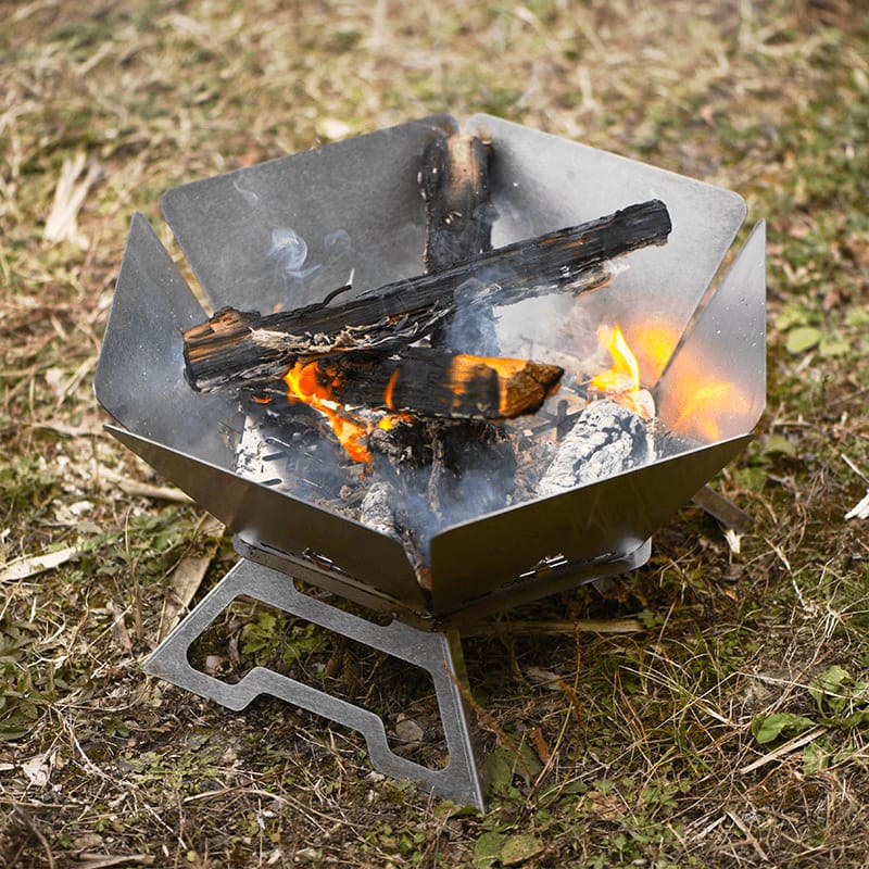 Portable Hexagonal Charcoal Grill and Outdoor Fire Pit for Camping
