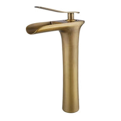XYliving store Antique Brass Waterfall Basin Faucet | Single Handle Mixer Tap