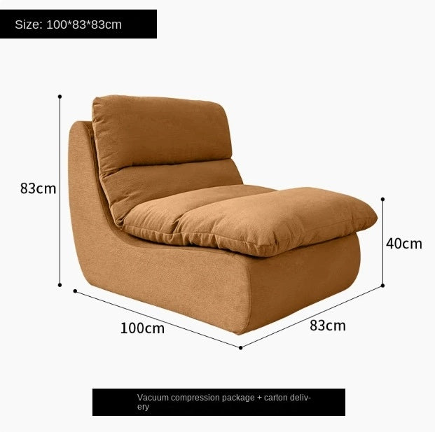 Vacuum-Compressed Lazy Sofa Chair – Washable Feather Cushion Seat for Small Living Spaces