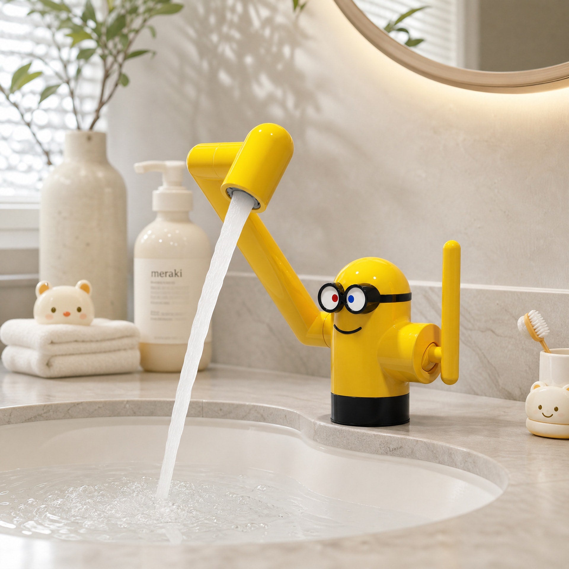 VLEEE Playful Character Bathroom Basin Faucet – Hot & Cold Mixer, MP2633