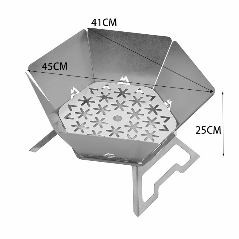 Portable Hexagonal Charcoal Grill and Outdoor Fire Pit for Camping