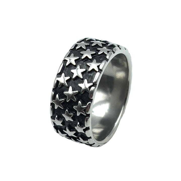 Vleee  Starry Night Sky Simple Stainless Steel Rings: Suitable for Men and Women, perfect for Couples, Girls, and Boyfriends.