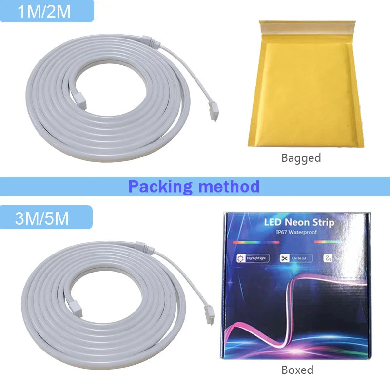 USB RGB Neon LED Strip Lights with App Control and Smart Voice Support