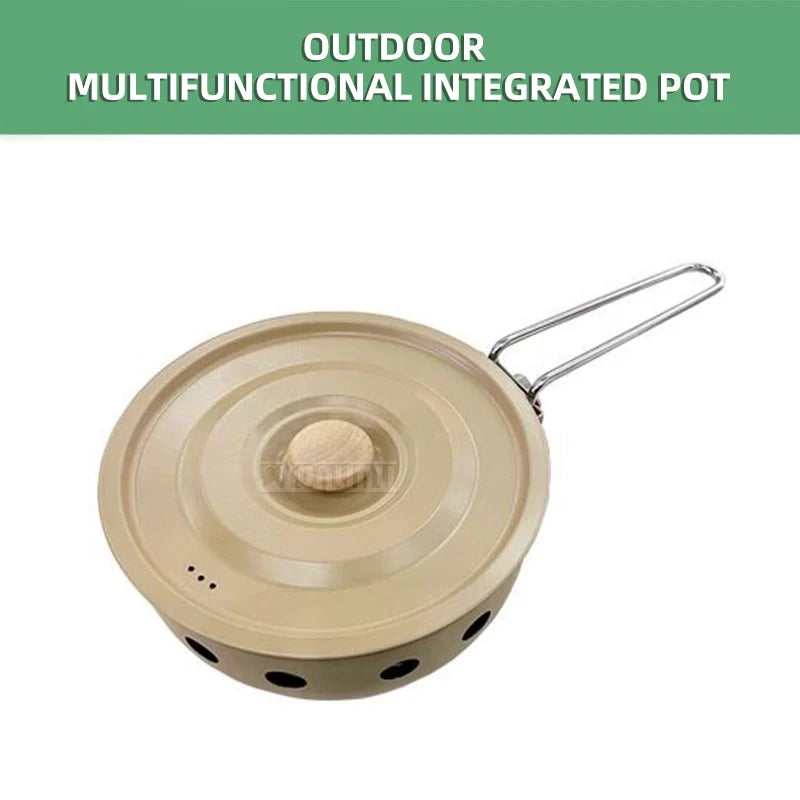 Portable Cassette Stove with All‑in‑One Cooking Pot for Camping & Picnic