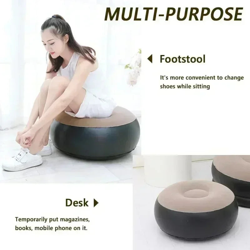 XYstore Inflatable Chair with Ottoman Foldable Air Sofa for Living Room, Bedroom, Garden, Camping & Outdoor Relaxation