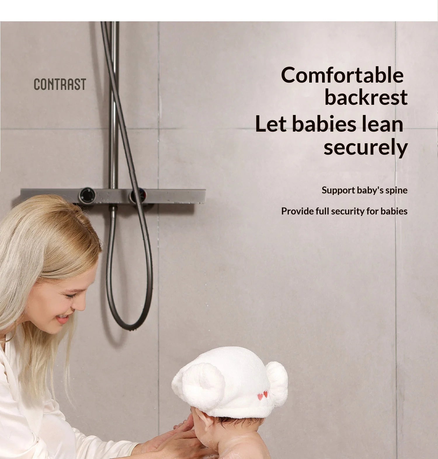 Foldable Baby Bathtub with Non-Slip Seat for Newborns and Toddlers