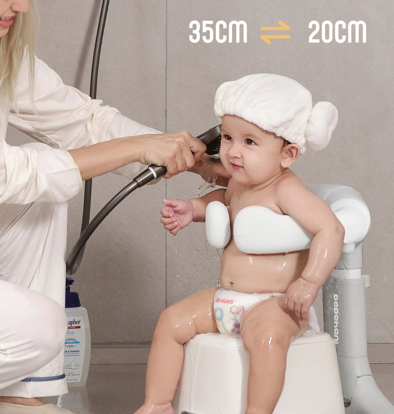 Foldable Baby Bathtub with Non-Slip Seat for Newborns and Toddlers