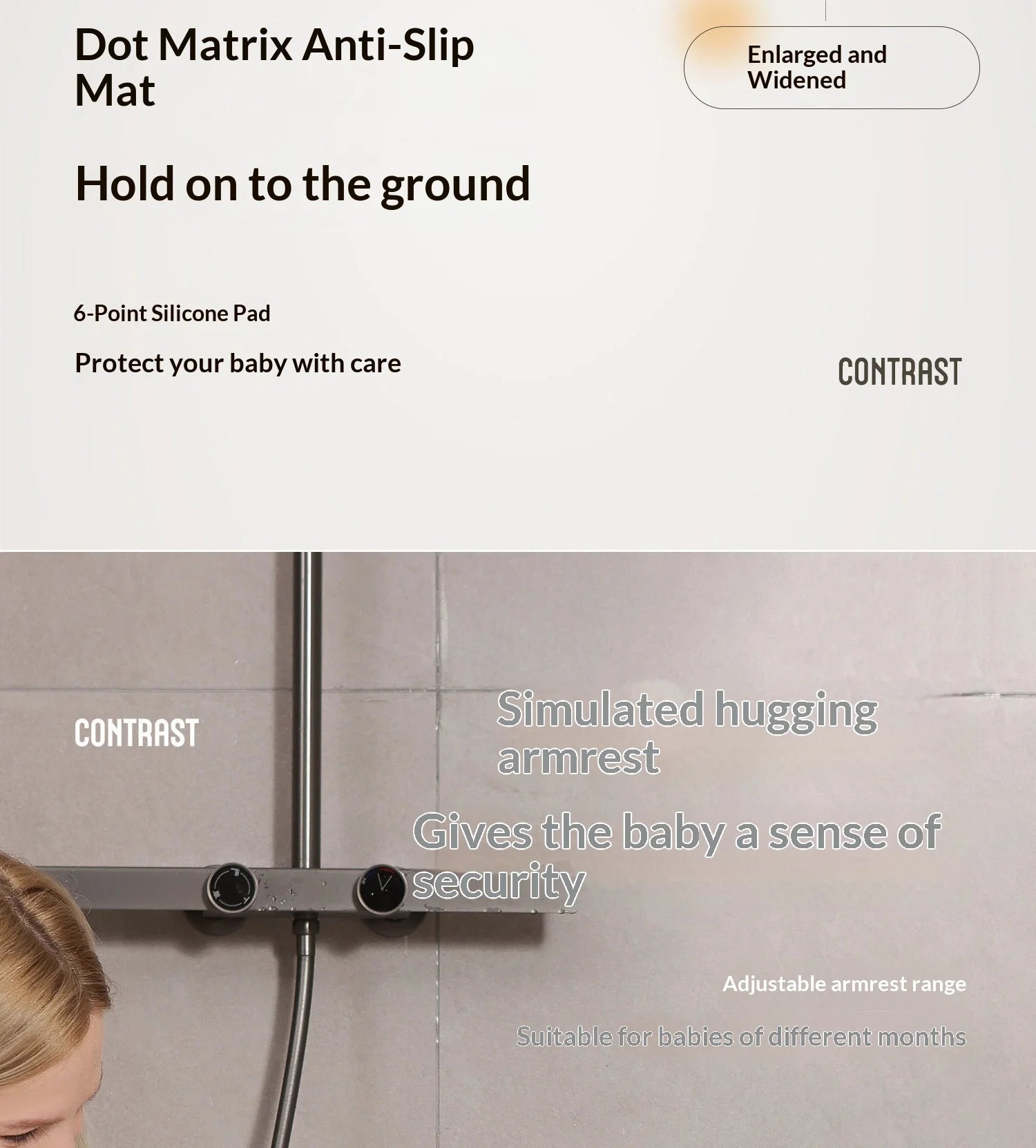 Foldable Baby Bathtub with Non-Slip Seat for Newborns and Toddlers