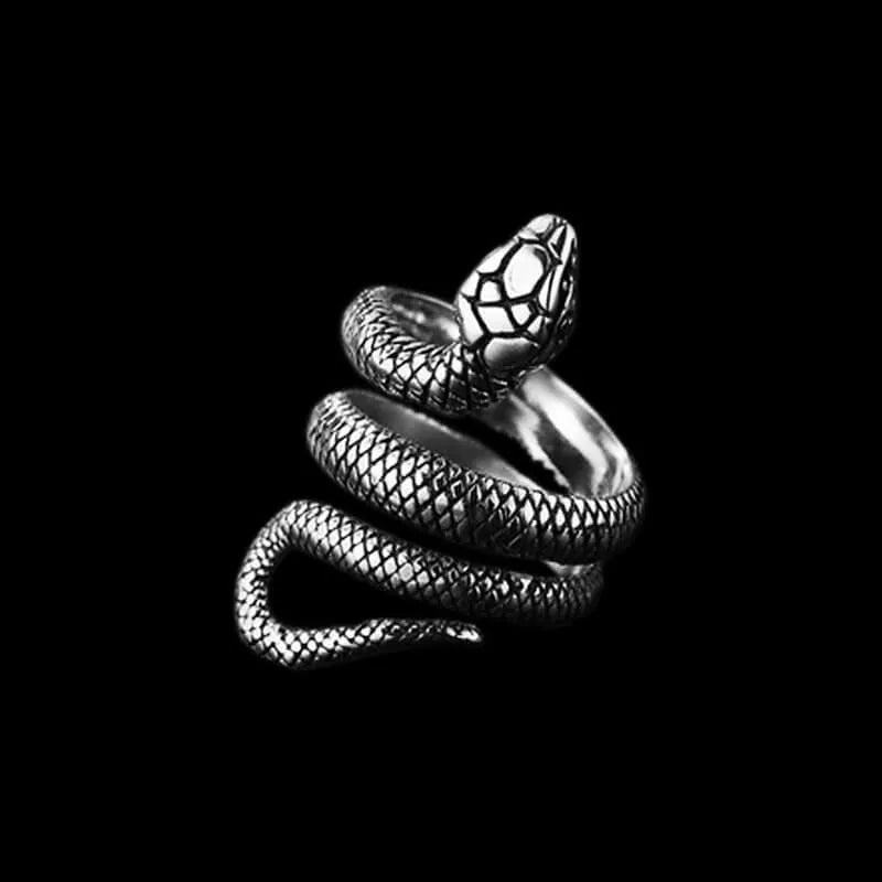 Vleee Snake Ring: Unisex, made from 316L stainless steel. Perfect for Biker, Hiphop, and Rock styles. Available in sizes 5-13.