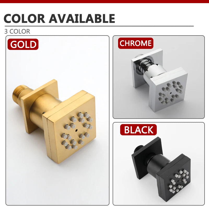 Bathroom Sprayer Jet Shower Two Functions Water Flow With Angel Adjustable Brass Body Black Gold Chrome