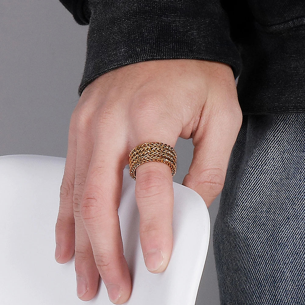 Vleee Nordic Celtic Knot Ring: New Stainless Steel Viking Ring suitable for both Men and Women, embodying the spirit of Irish Celtic design.