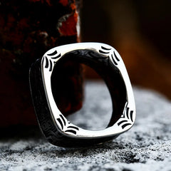 Vleee Stainless Steel Square Shape Ring: New Arrival with a Special Design for Men, combining Fashion, Punk, and Hip elements.